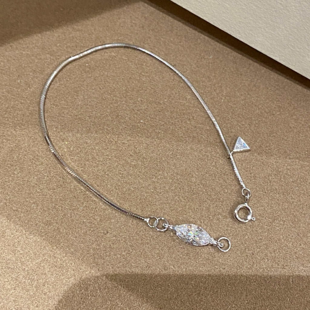 Snake bone horse-eye diamond bracelet with a light luxury and high-end feel, 925 silver gold-plated inlay 5A zircon bracelet, women's summer new arrival