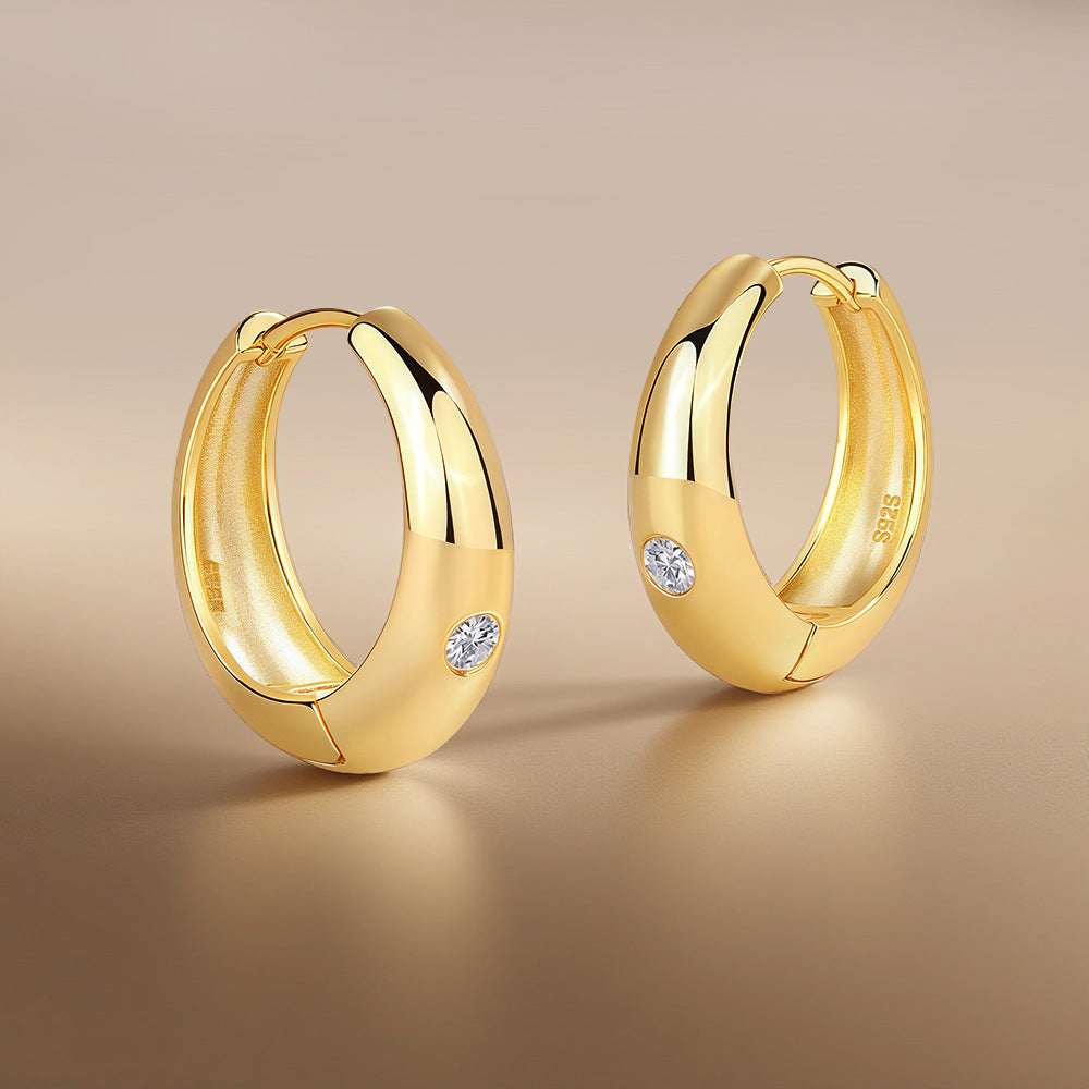 Cross-border 925 silver moissanite earrings European and American light luxury style women's high-end fashion personality free earring wholesale