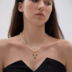 Pearl Cross Pendant Necklace