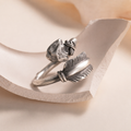 Rune Feather Ring – Adjustable Boho Arrow Design