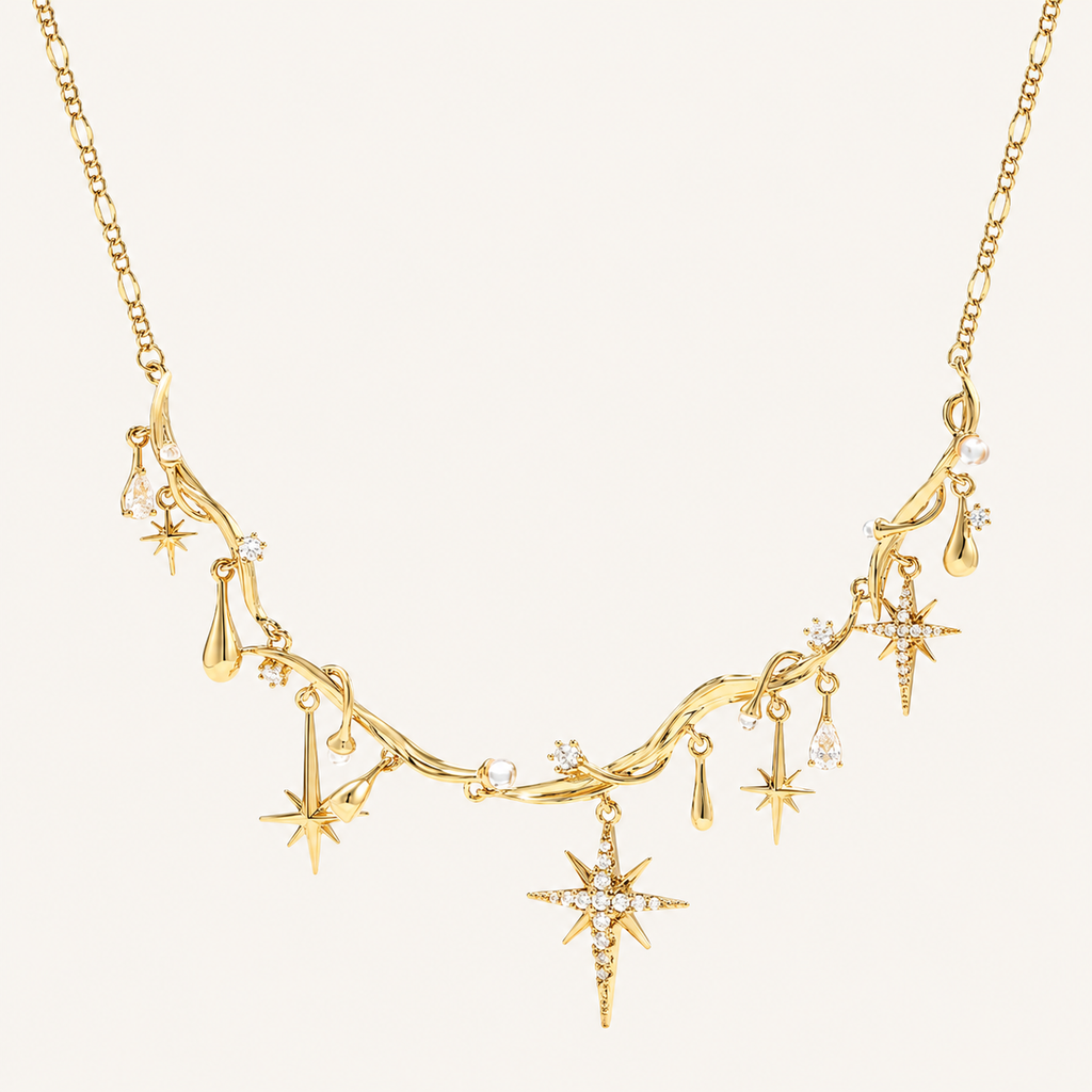 Starlight Aura Shooting Star Tassel Necklace