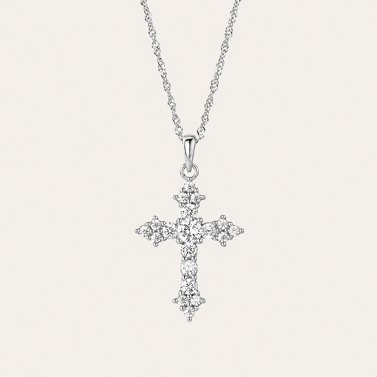 Starlight Aura Celestial Grace Cross Necklace
