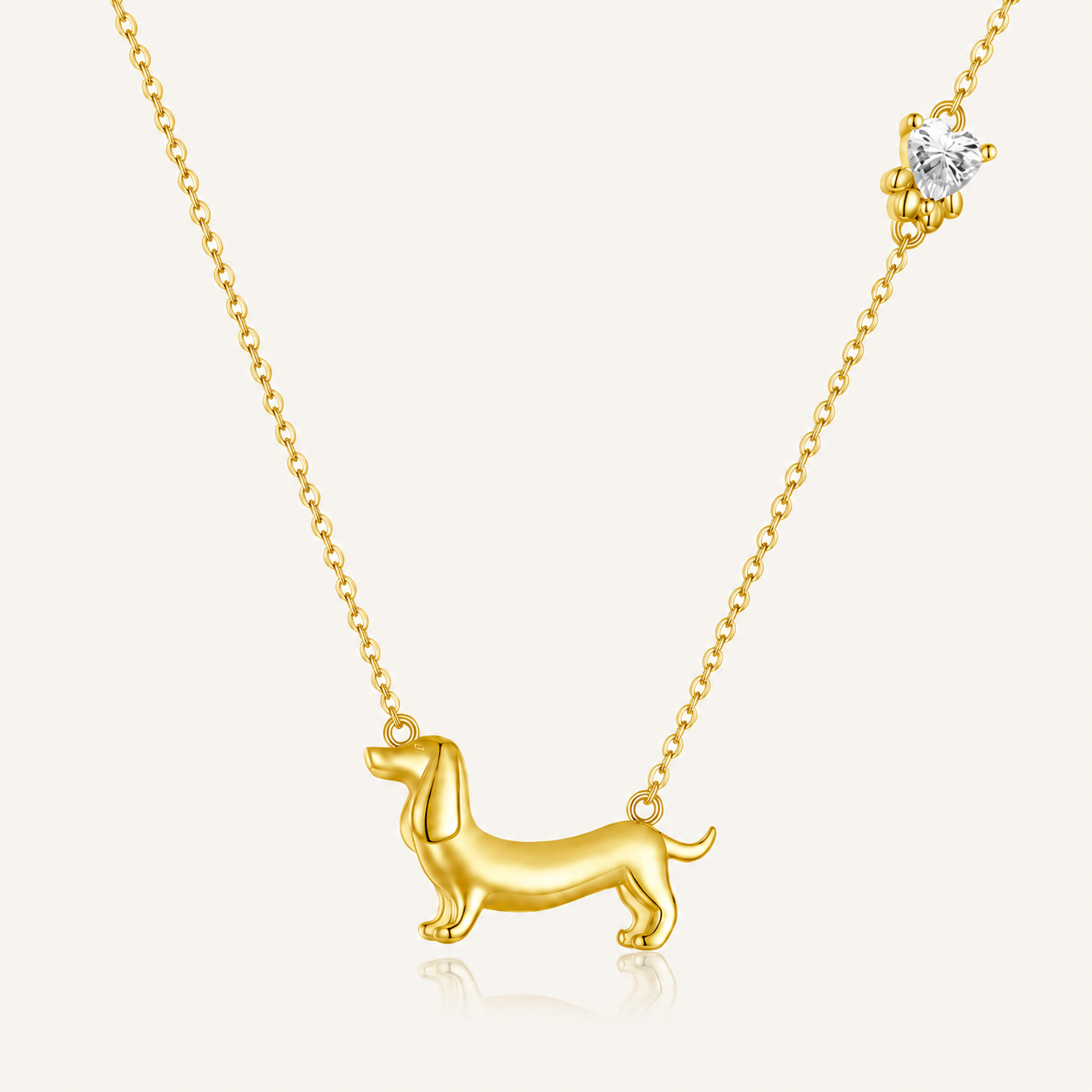 S925 Silver Dachshund Necklace – Minimalist Puppy Pendant Collarbone Jewelry