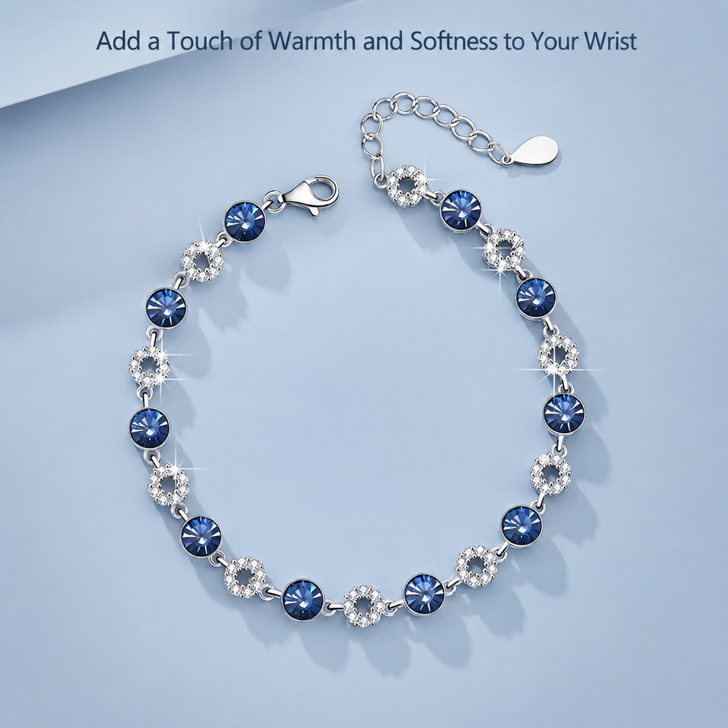 Ocean Secrets Elegant Blue Crystal Bracelet Gift for Her