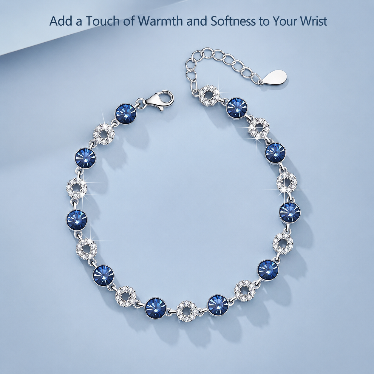Ocean Secrets Elegant Blue Crystal Bracelet Gift for Her