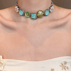 Ocean Star Layered Charm Necklace with Turquoise Beads & Shell Pendant