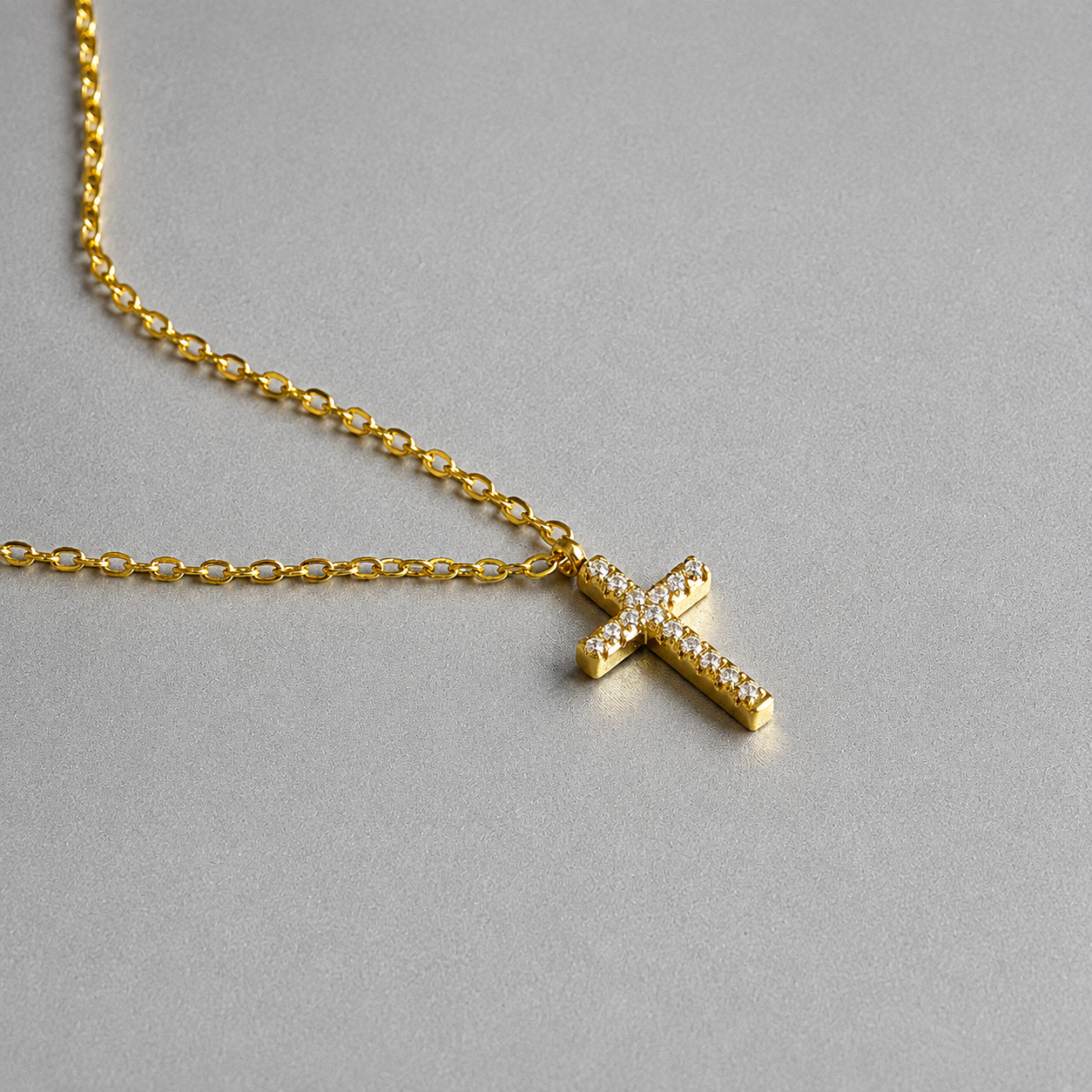 Timeless Sparkle Cross Pendant Necklace