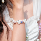 Dreamy Bubble Pearl Heart Crystal Bracelet