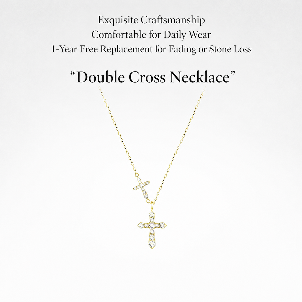 Faith in Light Double Cross Necklace