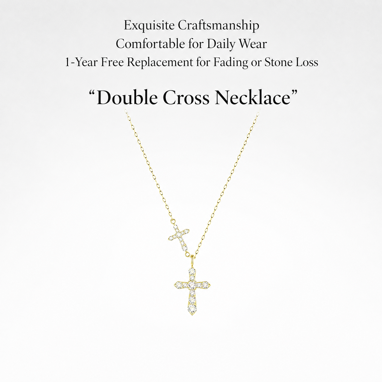 Faith in Light Double Cross Necklace
