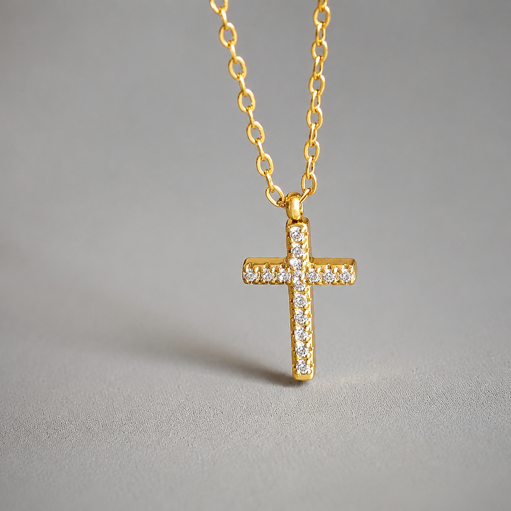 Timeless Sparkle Cross Pendant Necklace