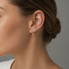Elegant Gold Hoop Earrings with Sparkling Crystal Accent – 925 Sterling Silver Plated in Gold