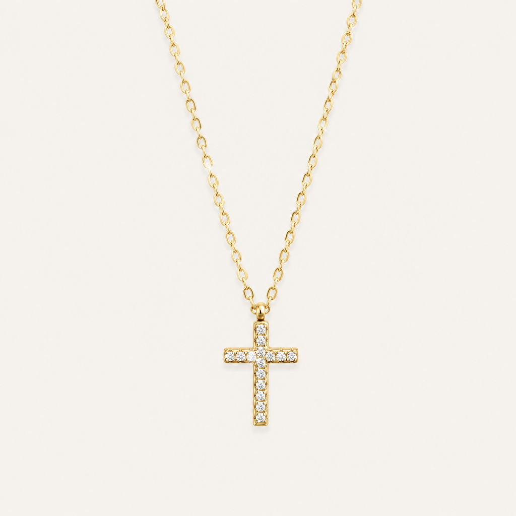 Timeless Sparkle Cross Pendant Necklace