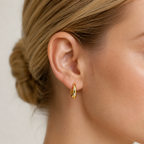 Minimalist Gold CZ Huggie Earrings