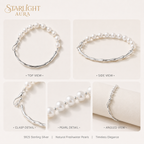 Luna Pearl Bracelet – Natural Freshwater Pearl & S925 Sterling Silver Minimalist Bracelet for Women  Product Description