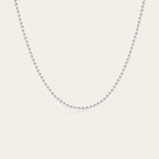 Minimal Beaded Sterling Silver Necklace – Elegant Layering Chain for Women
