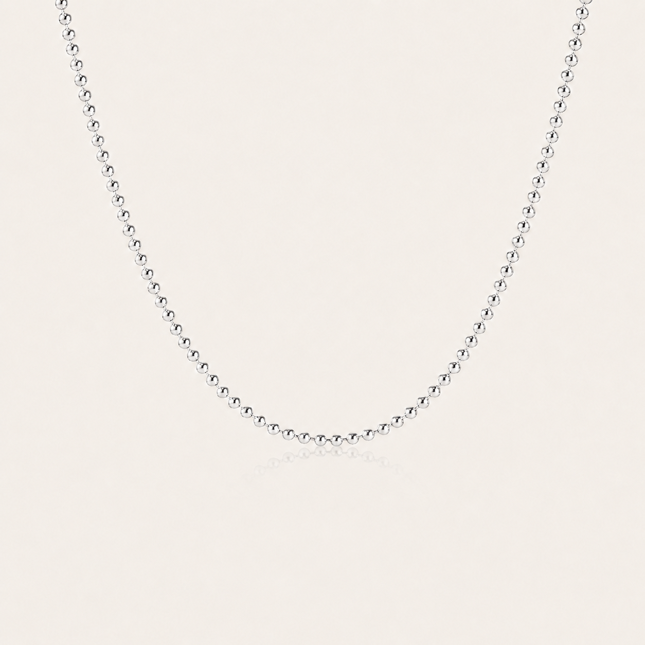 Minimal Beaded Sterling Silver Necklace – Elegant Layering Chain for Women