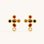 Starlight Aura Five-Stone Cross Earrings
