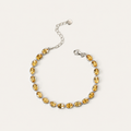 Luxury Dainty Citrine Crystal Bracelet Silver Oval Cut Yellow Gemstone Wealth &amp Abundance Bracelet Minimalist Prosperity Jewelry