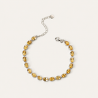 Luxury Dainty Citrine Crystal Bracelet Silver Oval Cut Yellow Gemstone Wealth &amp Abundance Bracelet Minimalist Prosperity Jewelry