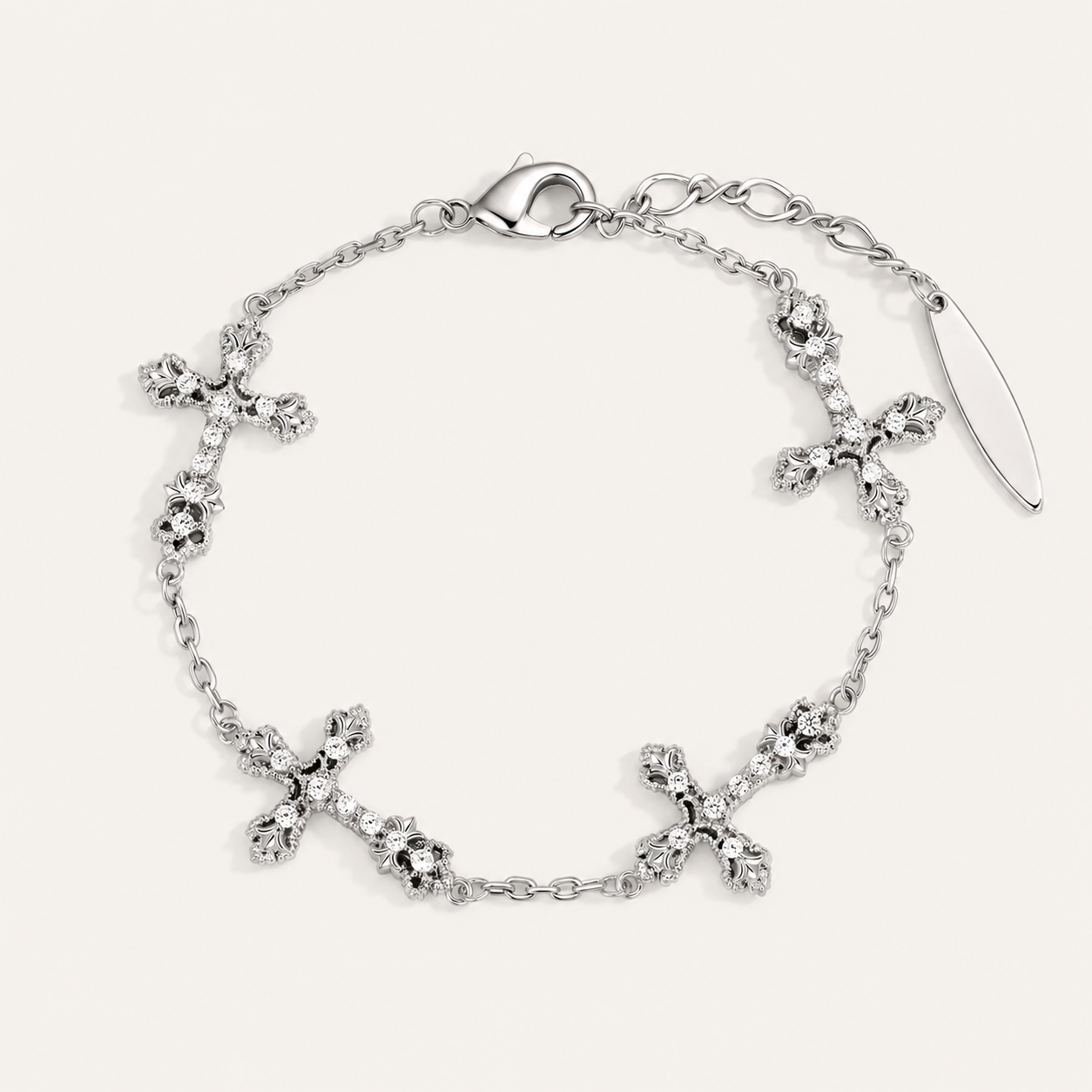 Vintage Relief Cross Bracelet