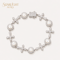 925 Sterling Silver Pearl Cross Bracelet for Women | Elegant Faith-Inspired Charm Jewelry Gift