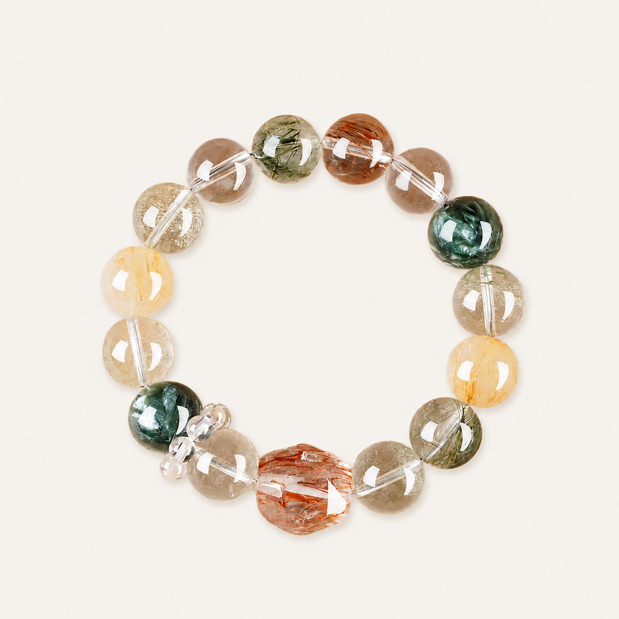Wealth Attraction Prosperity Multi-Stone Crystal Bracelet Feng Shui Abundance Energy Jewelry