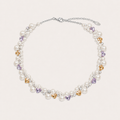 Dreamy Ling Pearl Jewelry Set with Pastel Heart Crystals and Elegant Bead Details