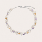 Dreamy Ling Pearl Jewelry Set with Pastel Heart Crystals and Elegant Bead Details