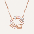 Dreamy Cat Butterfly Wreath Necklace