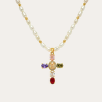 Pearl Cross Pendant Necklace