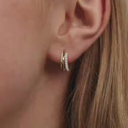 Elegant Gold Hoop Earrings with Pave Crystals