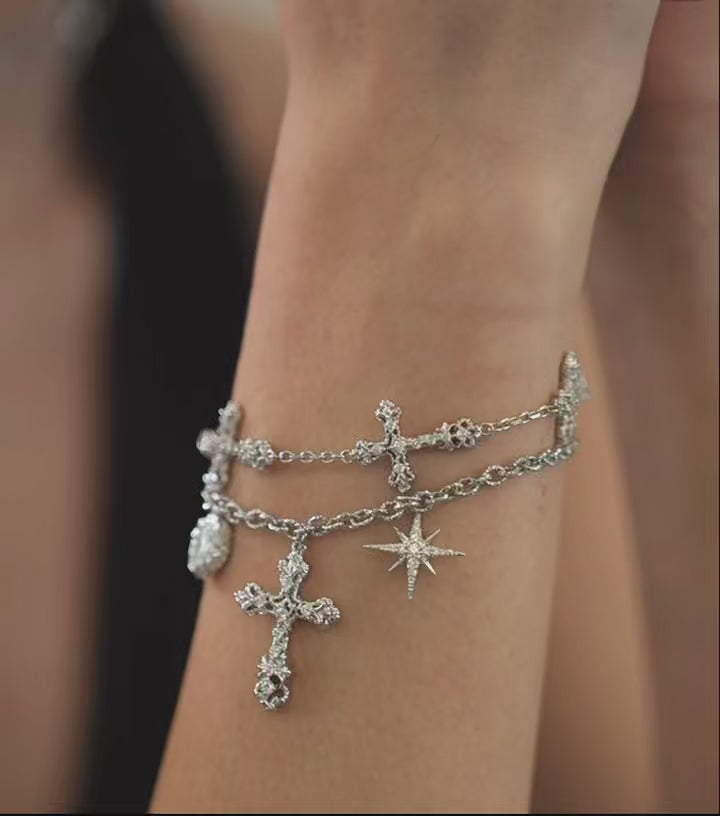 Starlight Aura Star Cross Charm Bracelet