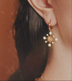Starlight Aura Radiant Starburst Hoop Earrings